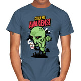 Cthulhu Awakens Again - Mens T-Shirts RIPT Apparel Small / Indigo Blue