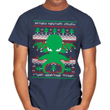 Cthulhu Cultist Christmas - Mens T-Shirts RIPT Apparel Small / Navy