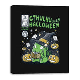 Cthulhu Likes Halloween - Anytime - Canvas Wraps Canvas Wraps RIPT Apparel 16x20 / Black
