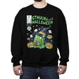 Cthulhu Likes Halloween - Anytime - Crew Neck Sweatshirt Crew Neck Sweatshirt RIPT Apparel