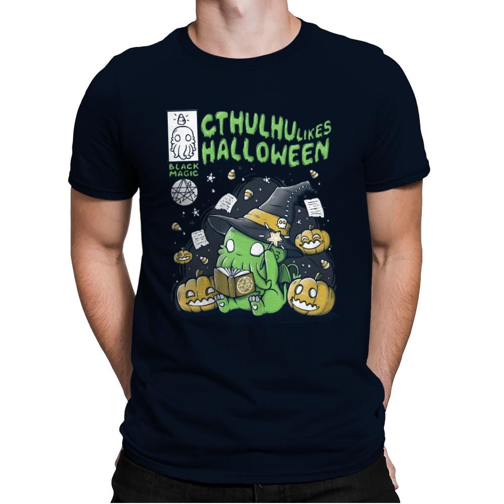 Cthulhu Likes Halloween - Anytime - Mens Premium T-Shirts RIPT Apparel