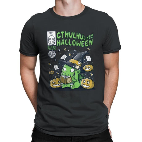 Cthulhu Likes Halloween - Anytime - Mens Premium T-Shirts RIPT Apparel Small / Heavy Metal