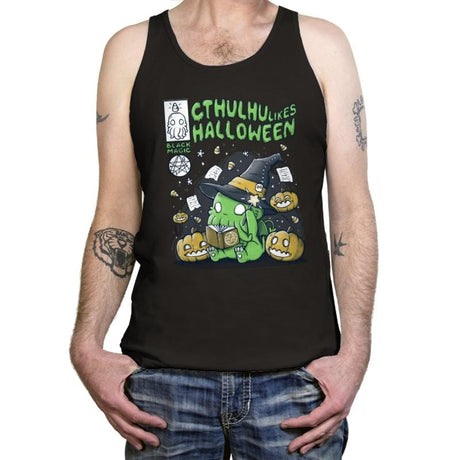 Cthulhu Likes Halloween - Anytime - Tanktop Tanktop RIPT Apparel