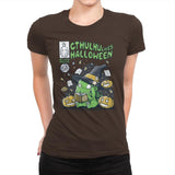 Cthulhu Likes Halloween - Anytime - Womens Premium T-Shirts RIPT Apparel Small / Dark Chocolate