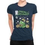 Cthulhu Likes Halloween - Anytime - Womens Premium T-Shirts RIPT Apparel Small / Midnight Navy