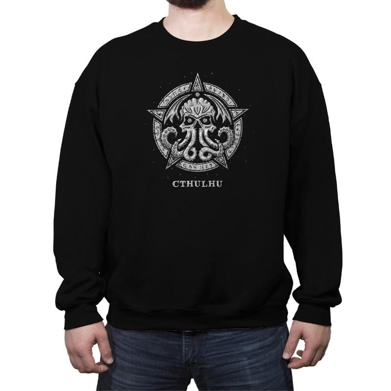 Cthulhu - The Prophet of Doom - Crew Neck Sweatshirt Crew Neck Sweatshirt RIPT Apparel Small / Black