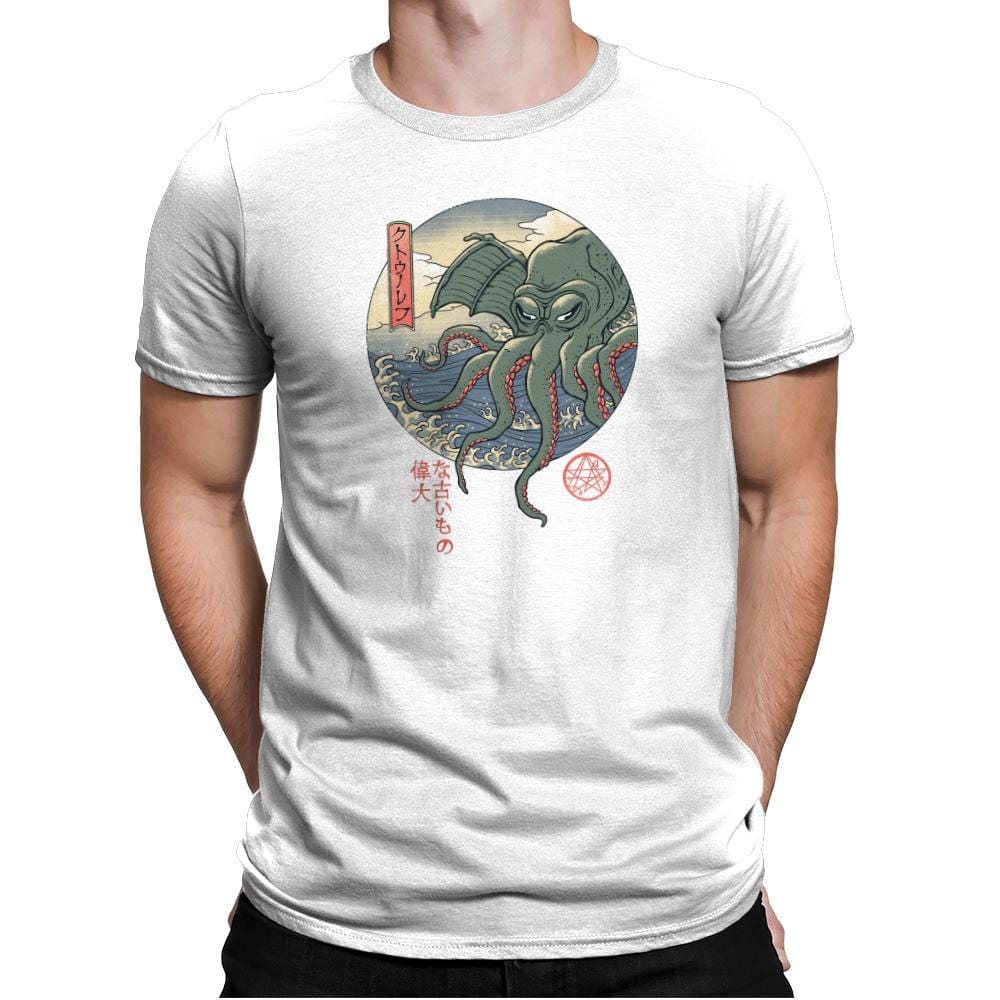 Cthulhu Ukiyo-e - Mens Premium T-Shirts RIPT Apparel