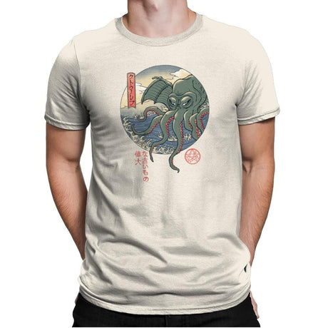 Cthulhu Ukiyo-e - Mens Premium T-Shirts RIPT Apparel Small / Natural