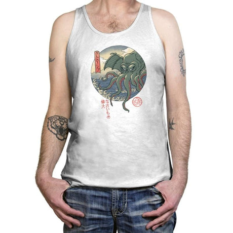 Cthulhu Ukiyo-e - Tanktop Tanktop RIPT Apparel X-Small / White