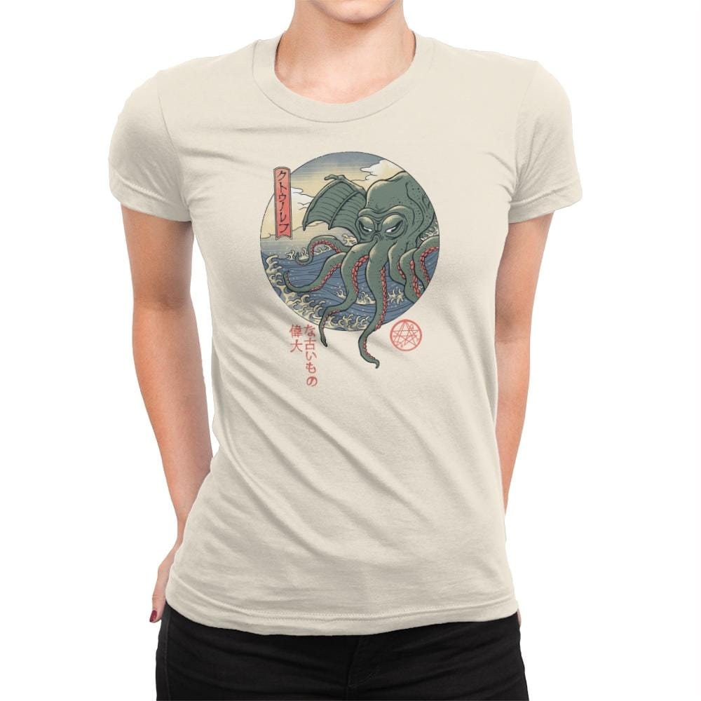 Cthulhu Ukiyo-e - Womens Premium T-Shirts RIPT Apparel Small / Natural