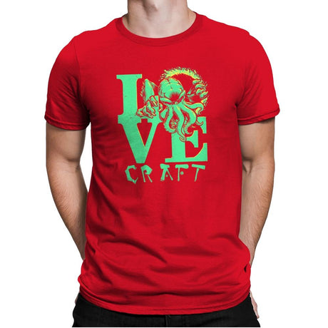 Cthulove Exclusive - Mens Premium T-Shirts RIPT Apparel Small / Red
