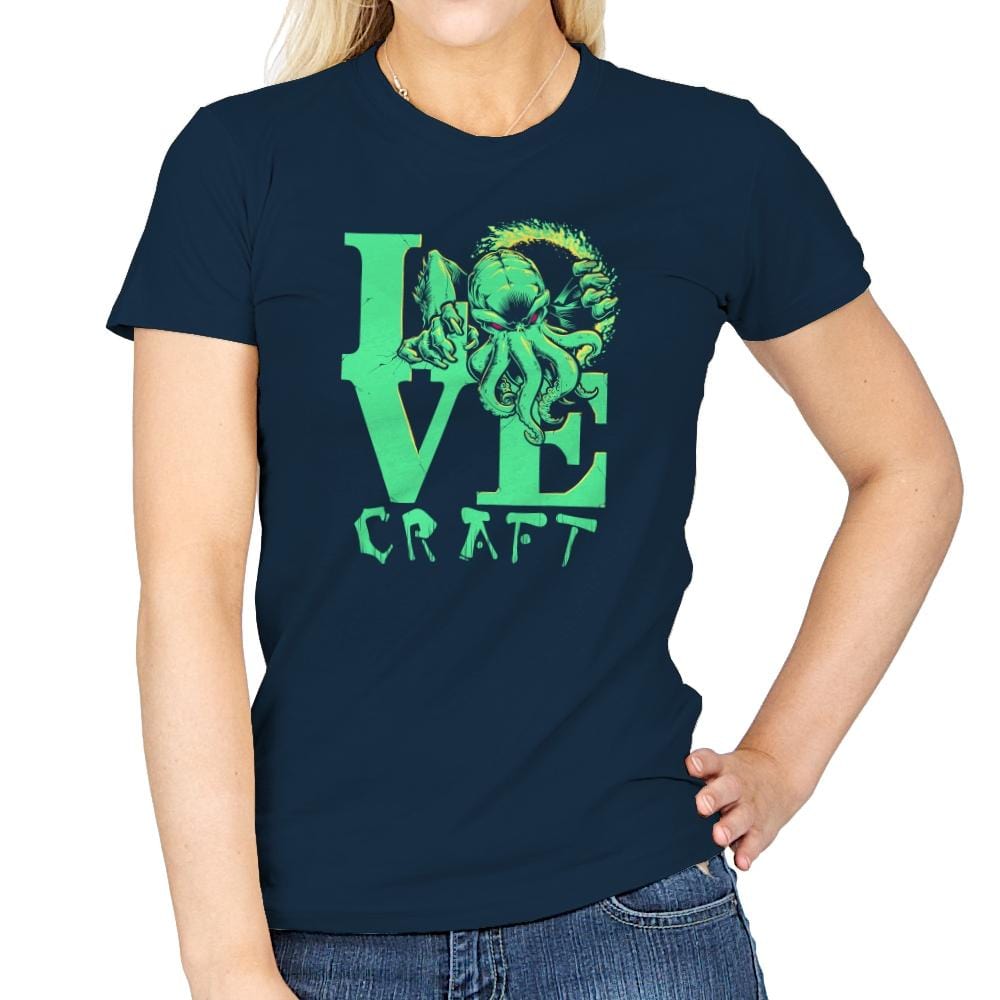 Cthulove Exclusive - Womens T-Shirts RIPT Apparel Small / Navy