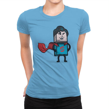 Ctrl S-uperhero - Womens Premium T-Shirts RIPT Apparel Small / Turquoise