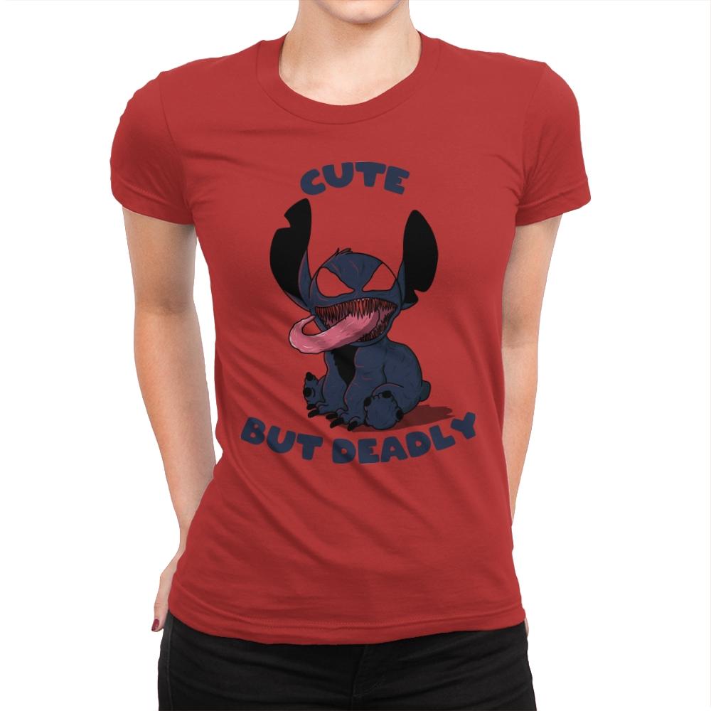 Cute But Deadly - Womens Premium T-Shirts RIPT Apparel Small / Red