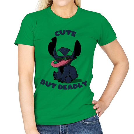 Cute But Deadly - Womens T-Shirts RIPT Apparel Small / Irish Green