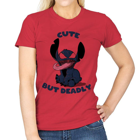 Cute But Deadly - Womens T-Shirts RIPT Apparel Small / Red