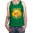 Cute Tired Snacky Bear - Tanktop Tanktop RIPT Apparel X-Small / Kelly