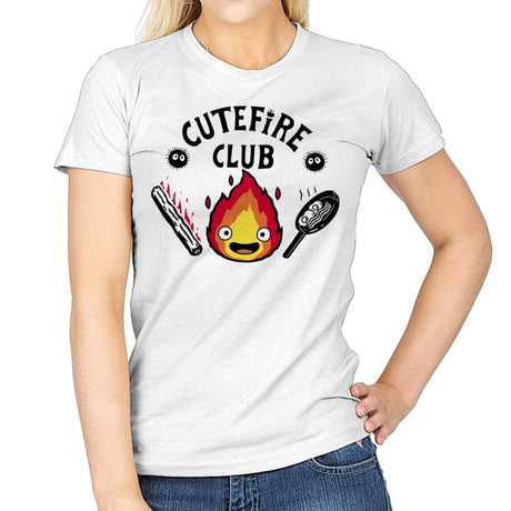Cutefire Club! - Womens T-Shirts RIPT Apparel Small / White