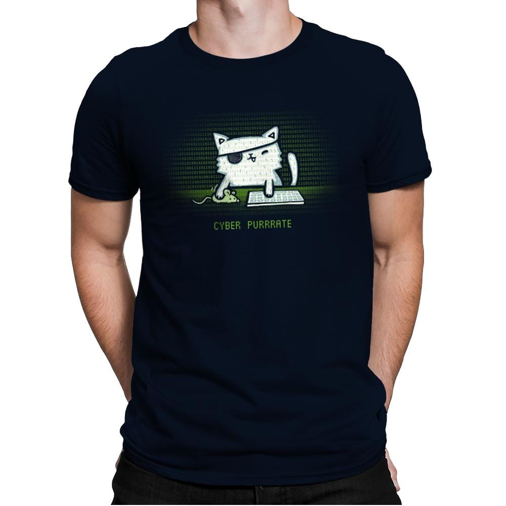 Cyber Puurate - Mens Premium T-Shirts RIPT Apparel Small / Midnight Navy