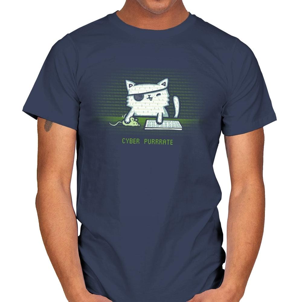 Cyber Puurate - Mens T-Shirts RIPT Apparel Small / Navy