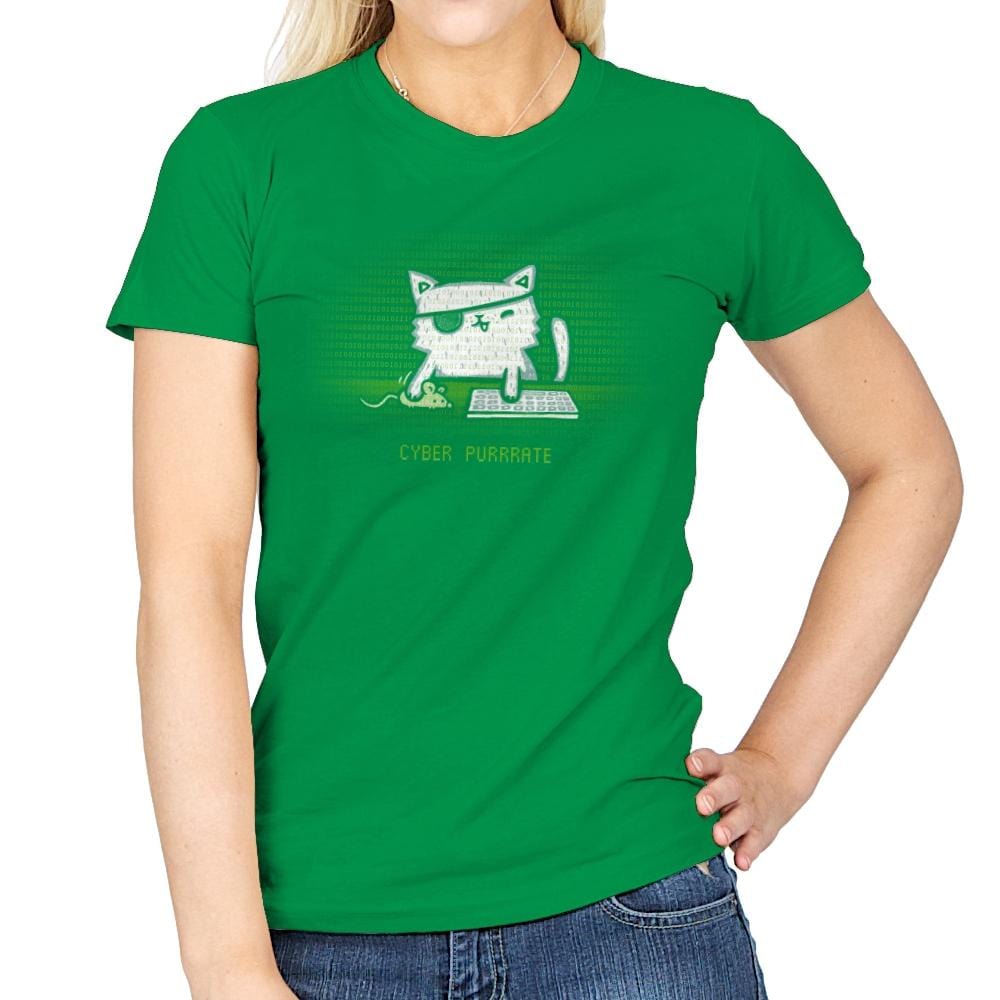 Cyber Puurate - Womens T-Shirts RIPT Apparel Small / Irish Green