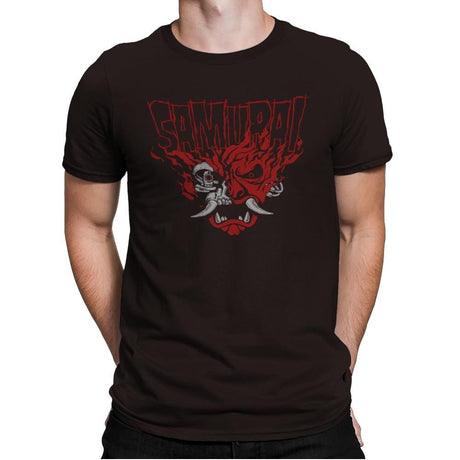 Cyber Samurai - Mens Premium T-Shirts RIPT Apparel Small / Dark Chocolate