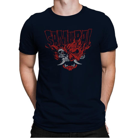 Cyber Samurai - Mens Premium T-Shirts RIPT Apparel Small / Midnight Navy