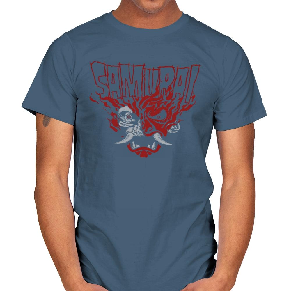 Cyber Samurai - Mens T-Shirts RIPT Apparel Small / Indigo Blue