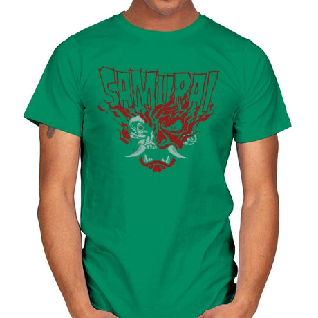 Cyber Samurai - Mens T-Shirts RIPT Apparel Small / Kelly Green