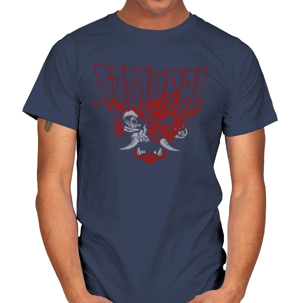 Cyber Samurai - Mens T-Shirts RIPT Apparel Small / Navy