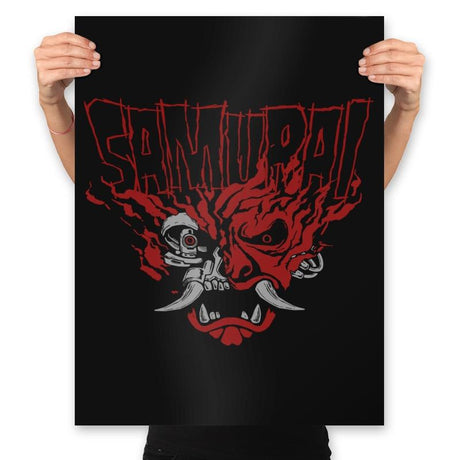Cyber Samurai - Prints Posters RIPT Apparel 18x24 / Black
