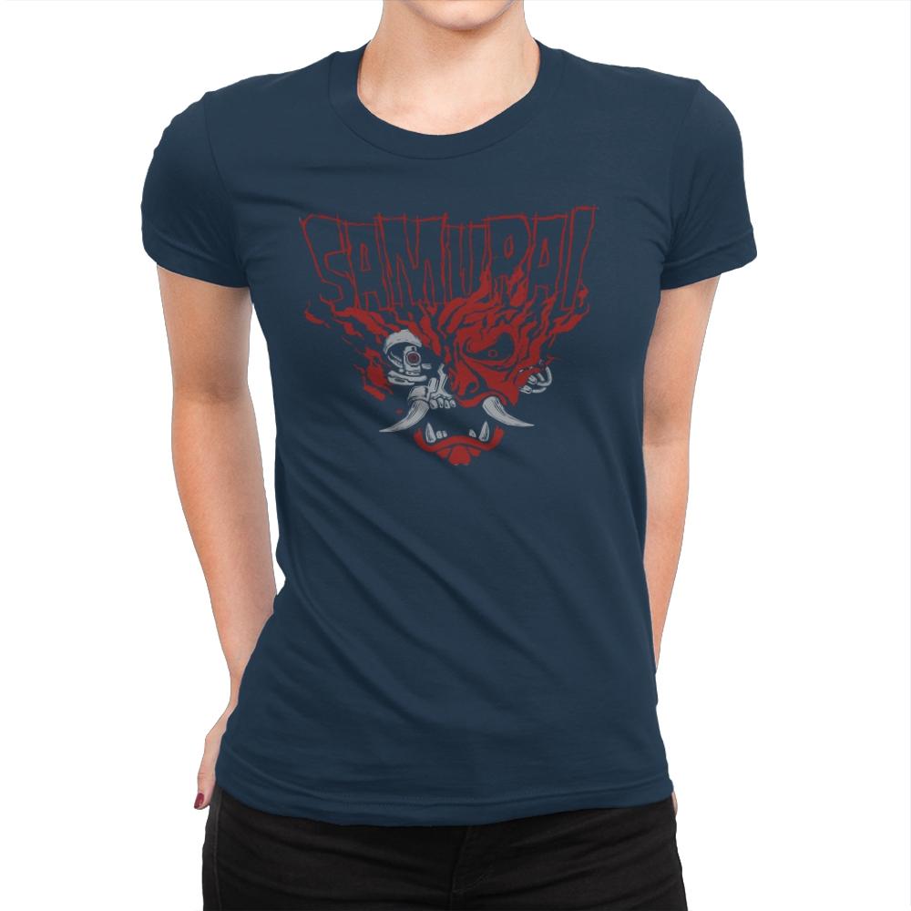 Cyber Samurai - Womens Premium T-Shirts RIPT Apparel Small / Midnight Navy