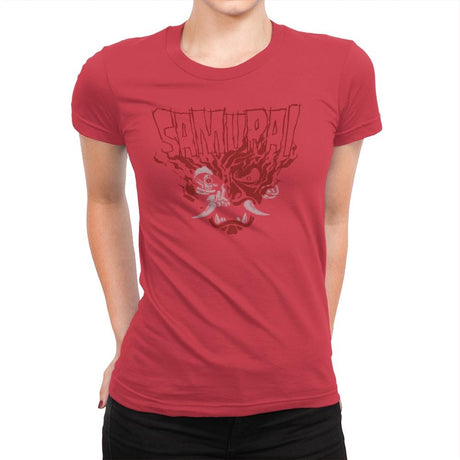 Cyber Samurai - Womens Premium T-Shirts RIPT Apparel Small / Red