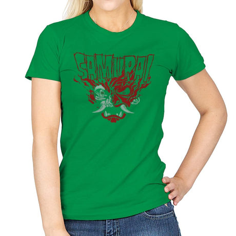 Cyber Samurai - Womens T-Shirts RIPT Apparel Small / Irish Green
