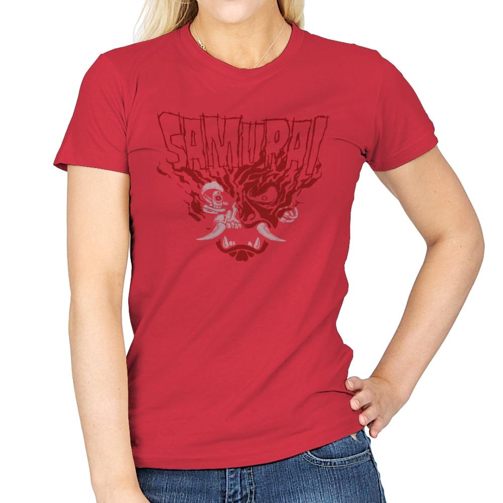 Cyber Samurai - Womens T-Shirts RIPT Apparel Small / Red