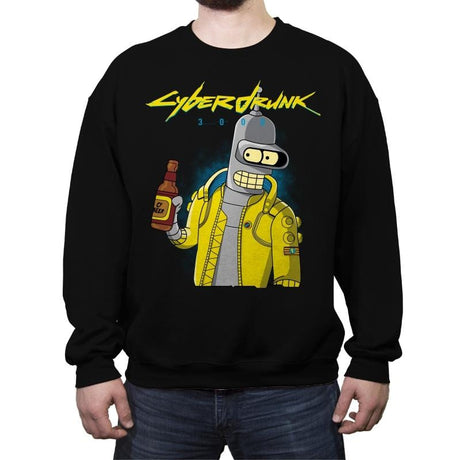 Cyberdrunk - Crew Neck Sweatshirt Crew Neck Sweatshirt RIPT Apparel Small / Black