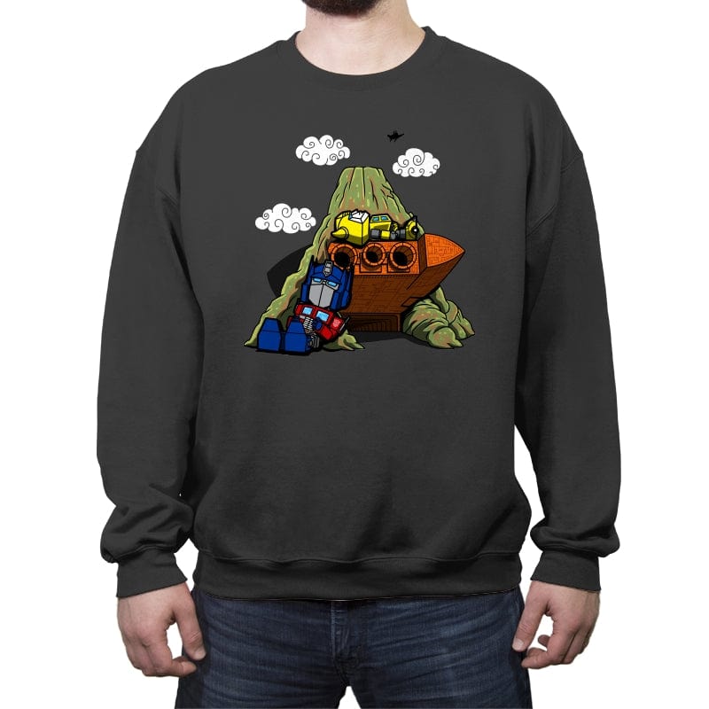 Cybertronian Nuts - Crew Neck Sweatshirt Crew Neck Sweatshirt RIPT Apparel Small / Charcoal