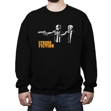 Cyborg Fiction - Crew Neck Sweatshirt Crew Neck Sweatshirt RIPT Apparel Small / Black