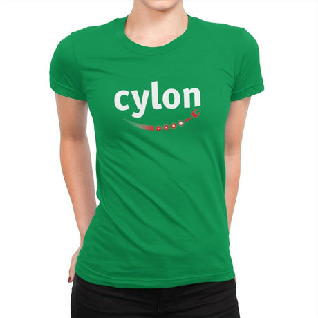 Cylon - Womens Premium T-Shirts RIPT Apparel Small / Kelly Green