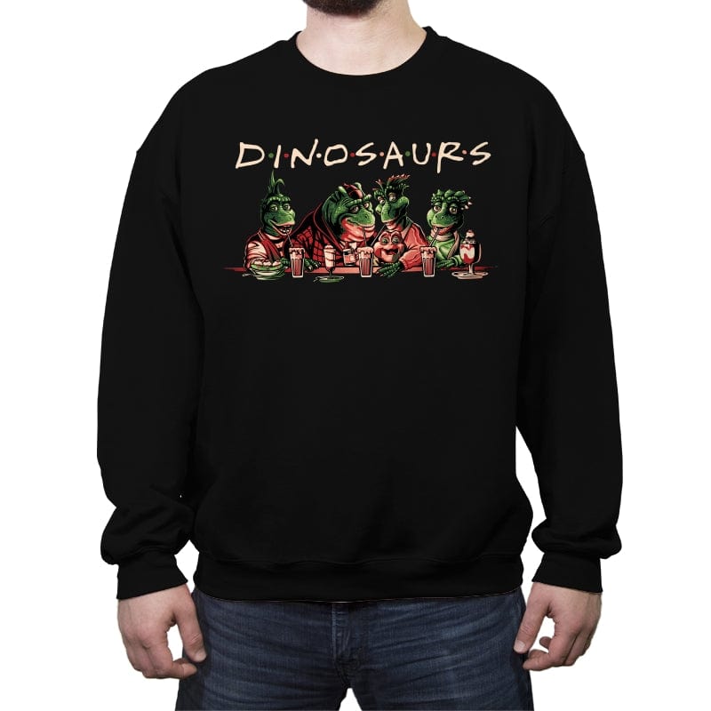 D-i-n-o-s-a-u-r-s - Crew Neck Sweatshirt Crew Neck Sweatshirt RIPT Apparel Small / Black