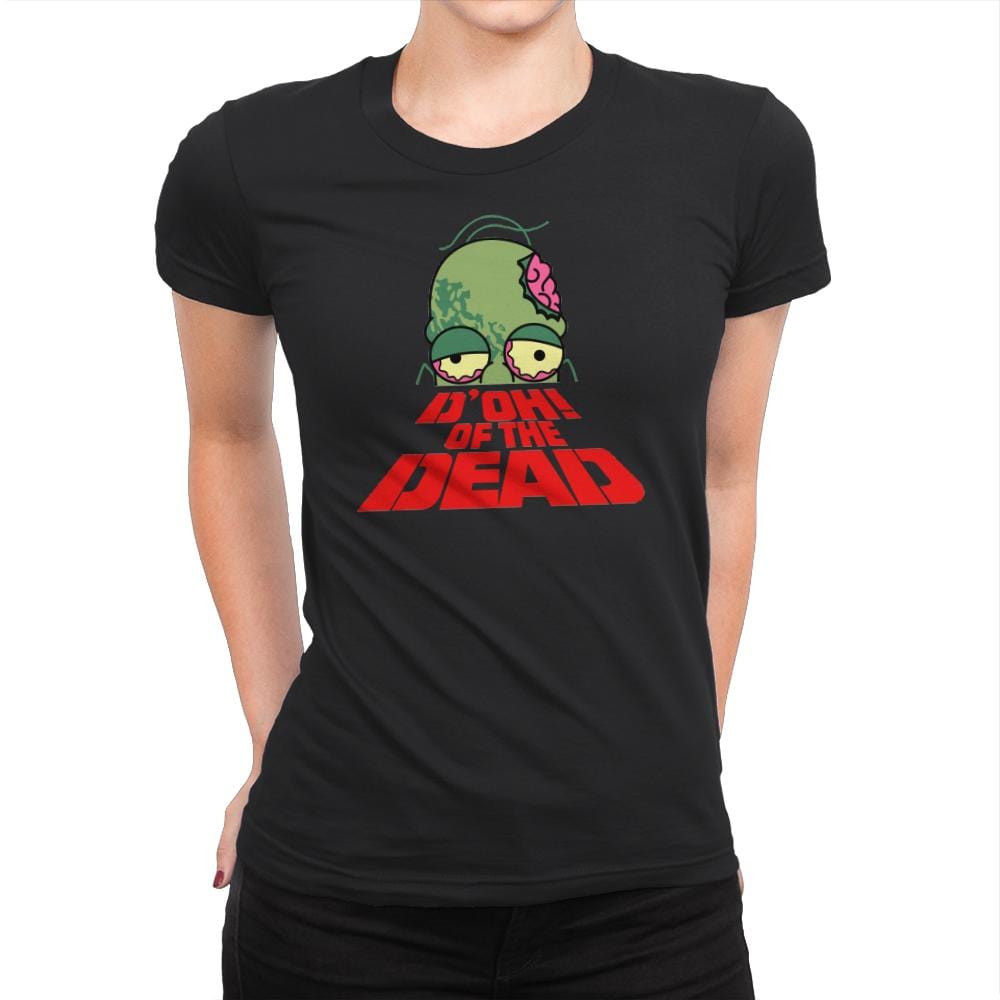 D'oh of the Dead - Womens Premium T-Shirts RIPT Apparel Small / Black