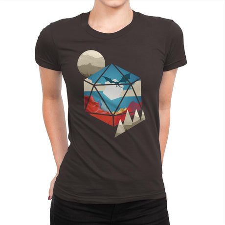 D20 World - Womens Premium T-Shirts RIPT Apparel Small / Dark Chocolate