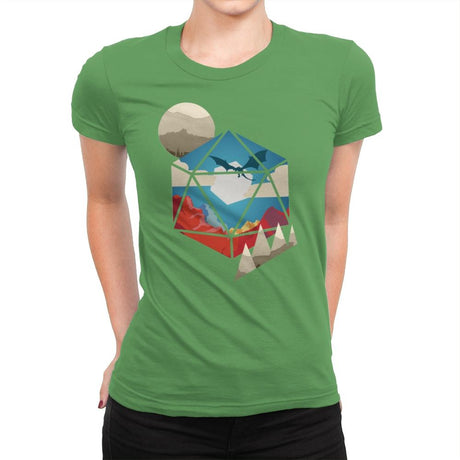 D20 World - Womens Premium T-Shirts RIPT Apparel Small / Kelly Green
