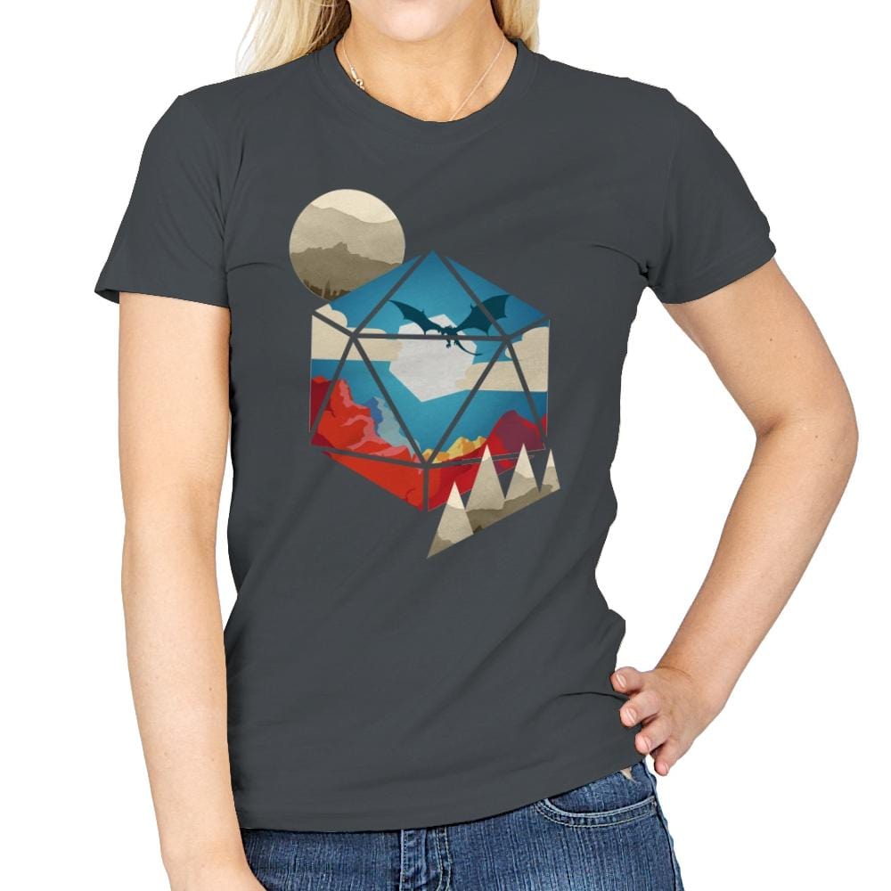 D20 World - Womens T-Shirts RIPT Apparel Small / Charcoal