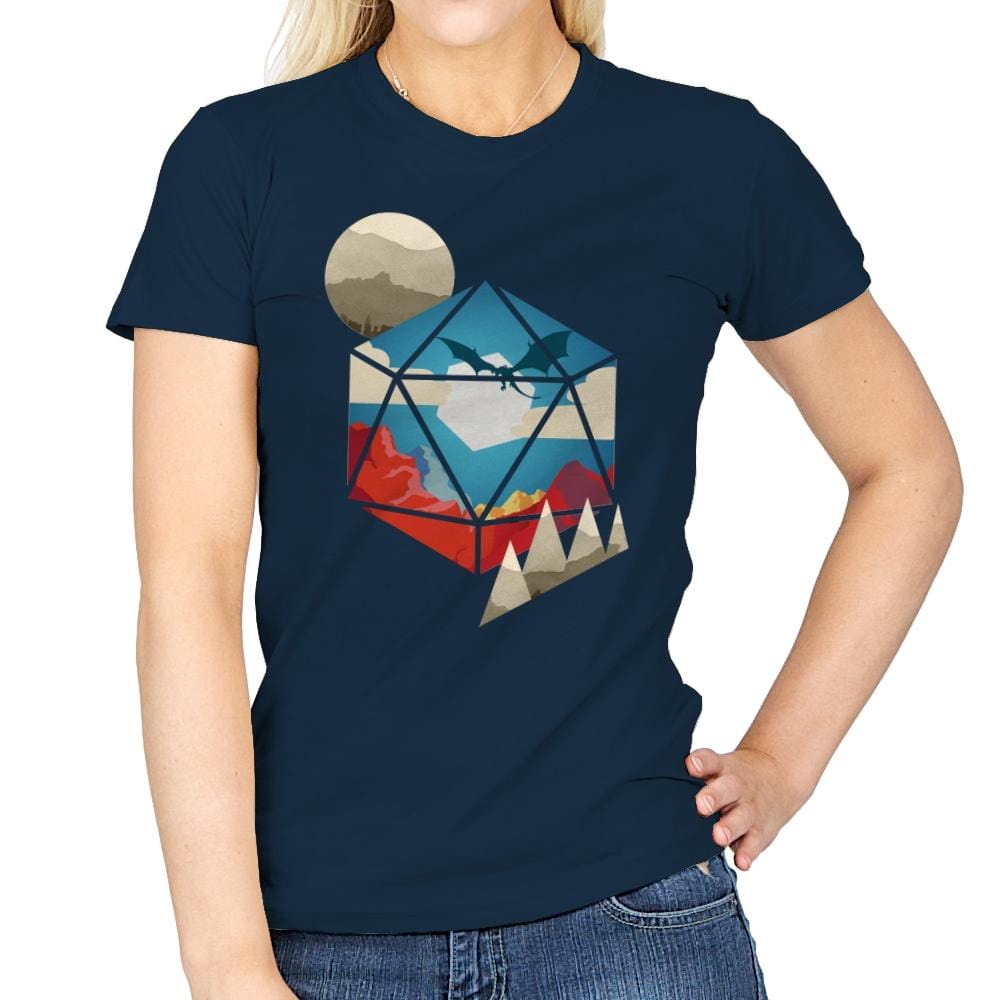 D20 World - Womens T-Shirts RIPT Apparel Small / Navy