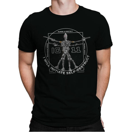 Da Vinci Droid - Mens Premium T-Shirts RIPT Apparel Small / Black