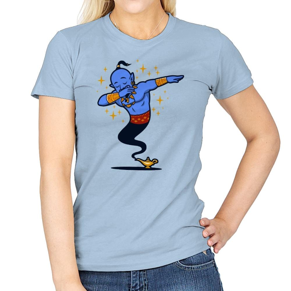 Dabbing Genie, Genie - Womens T-Shirts RIPT Apparel Small / Light Blue