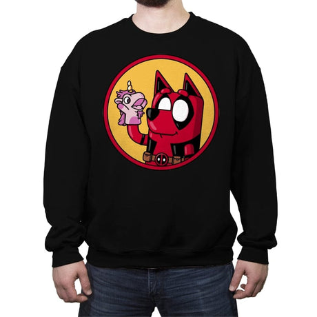 Dadpool! - Crew Neck Sweatshirt Crew Neck Sweatshirt RIPT Apparel Small / Black