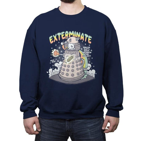 Dalek Cat - Crew Neck Sweatshirt Crew Neck Sweatshirt RIPT Apparel