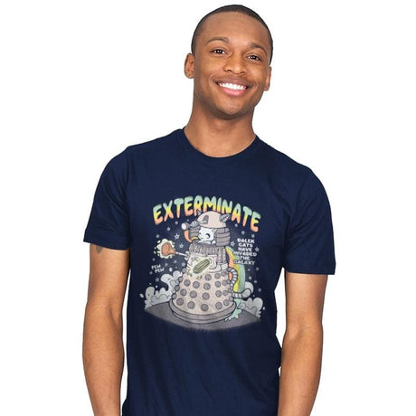Dalek Cat - Mens T-Shirts RIPT Apparel Small / Navy